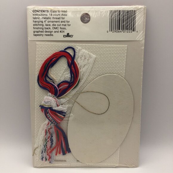 Set of 2 Counted Cross Stitch Kit Lace Ornament Santas List Shh Baby Asleep - Picture 4 of 9